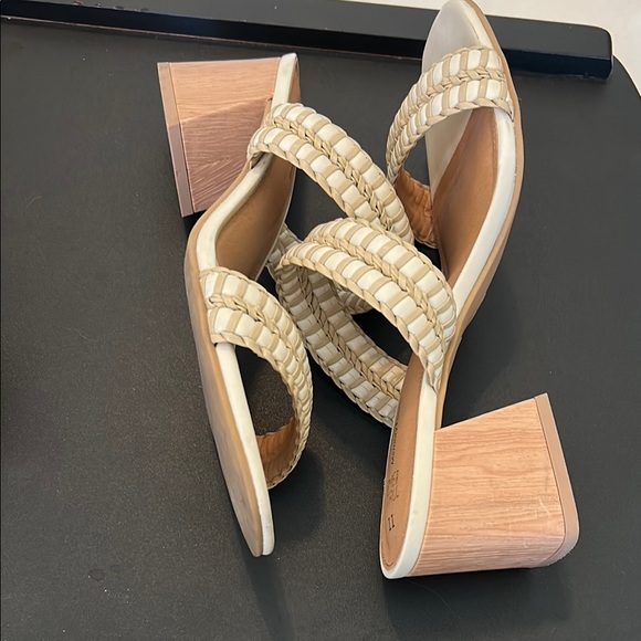 Time and Tru Women's Dual Strap Sandals - Tan and Cream - Picture 2 of 10